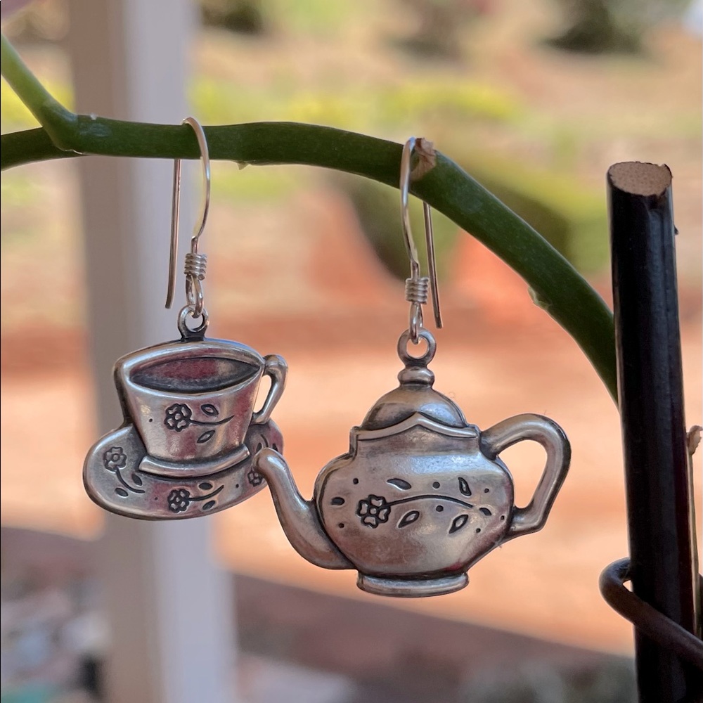 Set of Teapot and Teacup Earrings NWOT